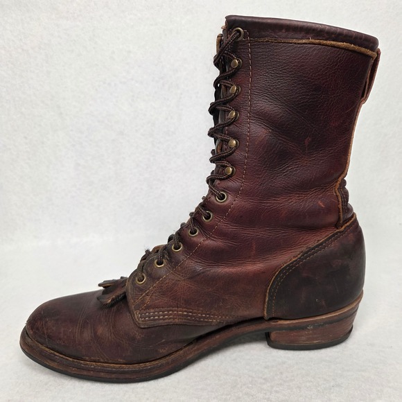 Vtg Chippewa Boots Mens 10.5 EE Crazy Horse 24900 Packer Boot Western Leather main image 13